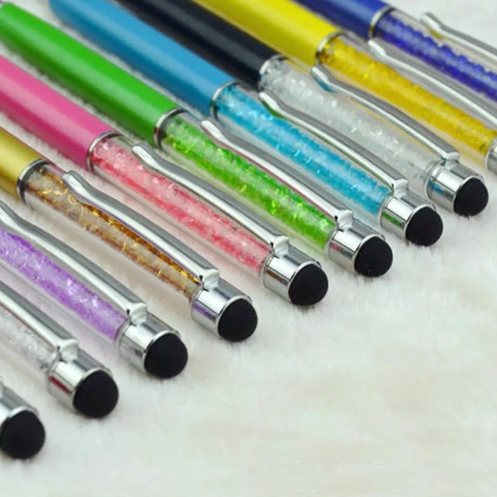Crystal sparkle stylus ballpoint gem pen
